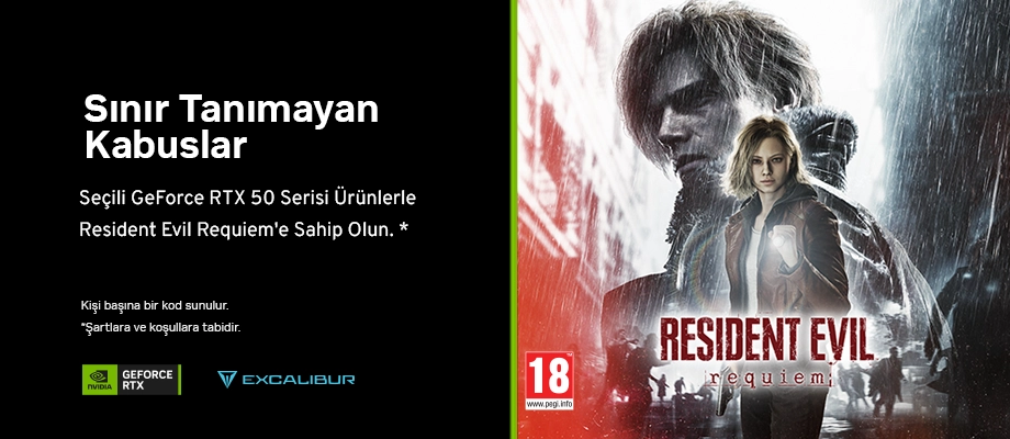 Seçili GeForce RTX 50 Serisi Ürünlerle Resident Evil Requiem'e Sahip Olun.