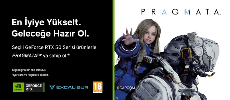 Seçili GeForce RTX 50 Serisi ürünlerle PRAGMATA™' ya sahip ol.*