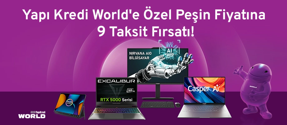 Yapı Kredi World'e Özel Peşin Fiyatına 9 Taksit Fırsatı!