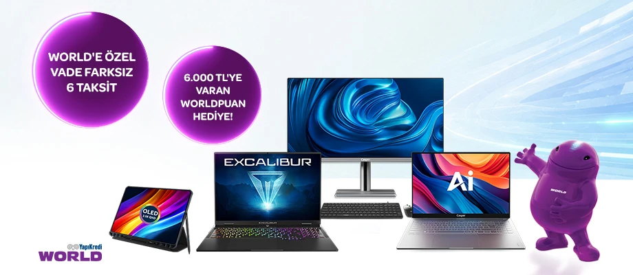 Yapı Kredi World'e Özel: Vade Farksız 6 Taksit ve 6.000 TL'ye Varan Worldpuan Fırsatı!